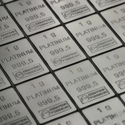 50g Platin CombiBar bestehend aus 50 x 1g Platinbarren