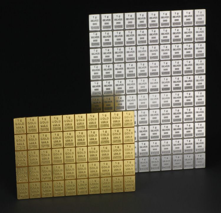 50 x 1g Gold CombiBar + 100 x 1g Silber CombiBar