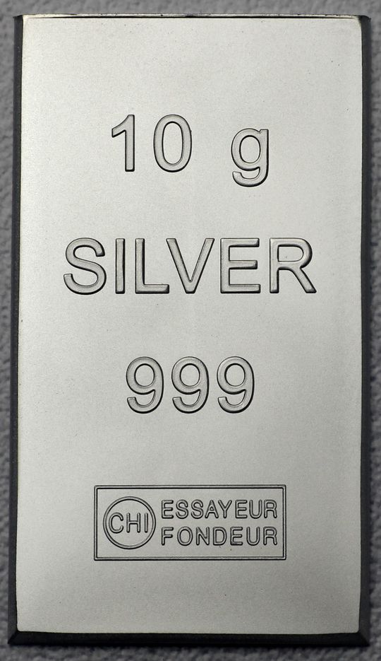 10g Silberbarren eines Ag-ComibBars