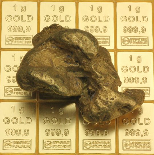 Naturgoldnugget auf CombiBar